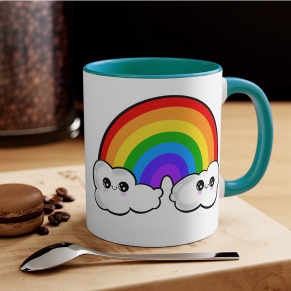 🌈🌥️ Kawaii Rainbow Cloud Coffee Mug - Picture 2 of 4